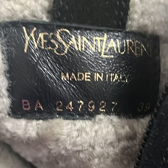 YSL YVES SAINT LAURENT SUEDE SHEARING ANKLE ASPEN WEDGE BOOTS SIZE 39 - Picture 8 of 12